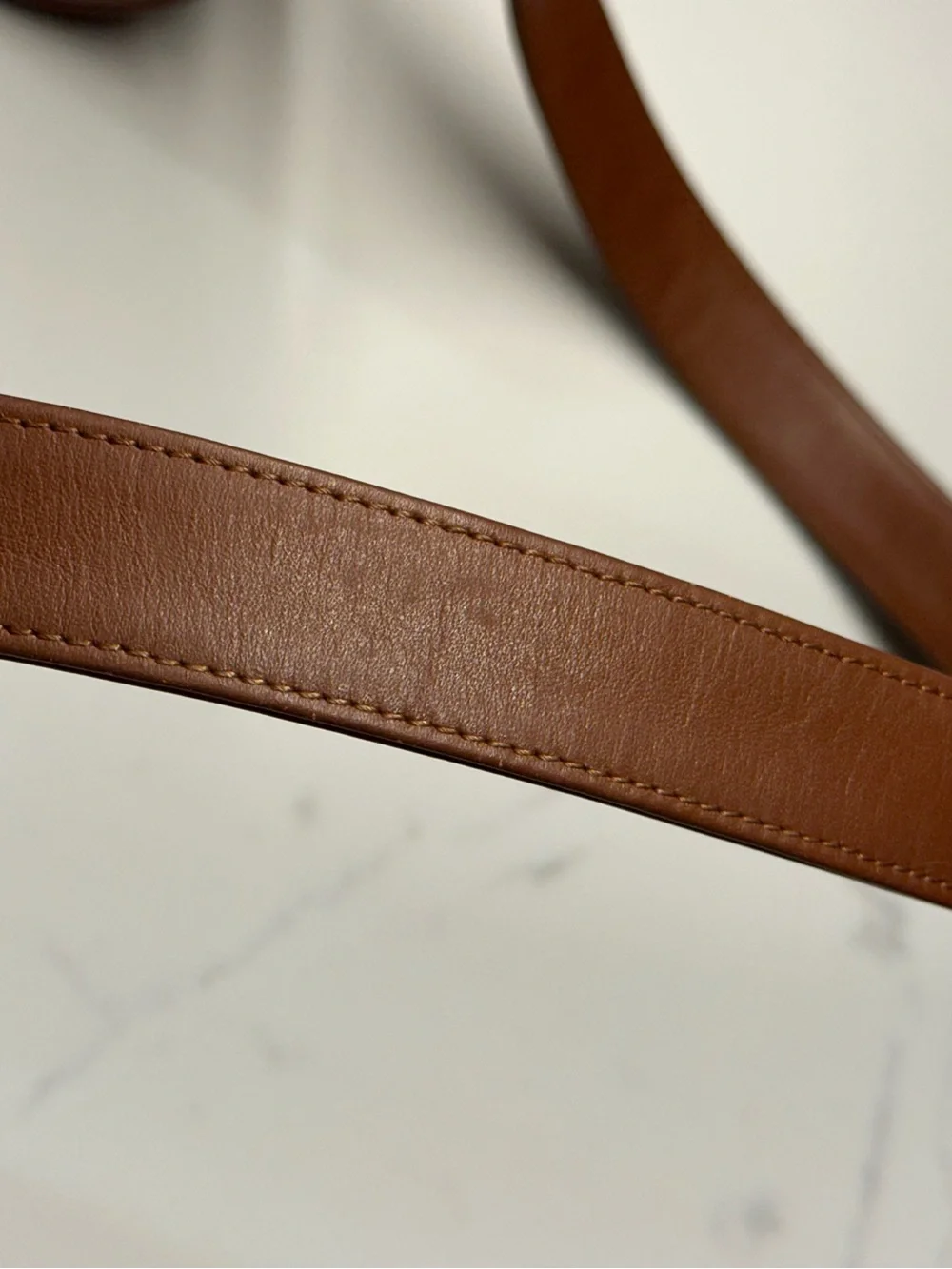 Vintage Gianni Versace Cognac Leather Crossbody with Medusa Relief